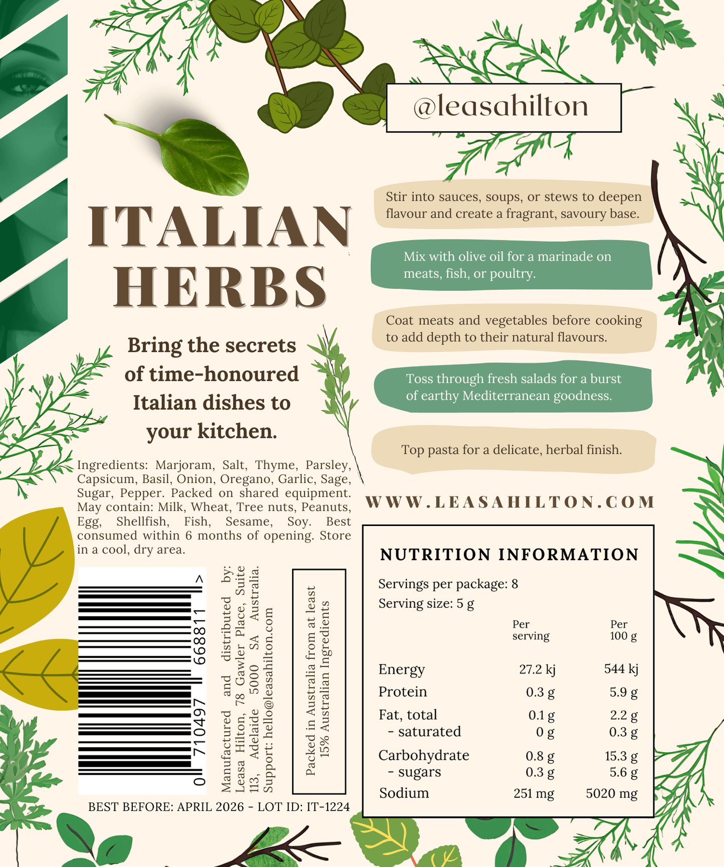 Italian Herbs - Leasa Hilton