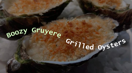 Boozy Gruyere Grilled Oysters by Leasa Hilton